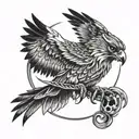 falcon recorder whip tattoo design idea