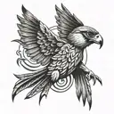 falcon recorder whip tattoo design idea