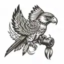 falcon recorder whip tattoo design idea