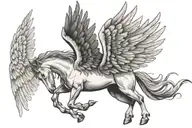 pegasus horse with wings tattoo design idea