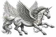 pegasus horse with wings tattoo design idea