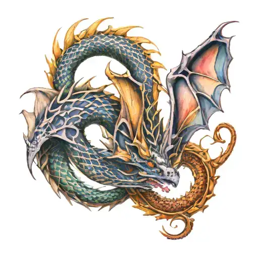 dragon ouroboros tattoo tattoo design idea