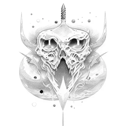 relámpago con espada tattoo design idea