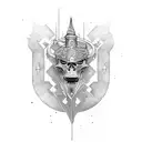 relámpago con espada tattoo design idea