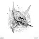 relámpago con espada tattoo design idea