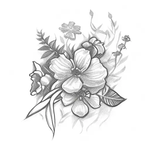 philippine flag with flowers tattoo design idea