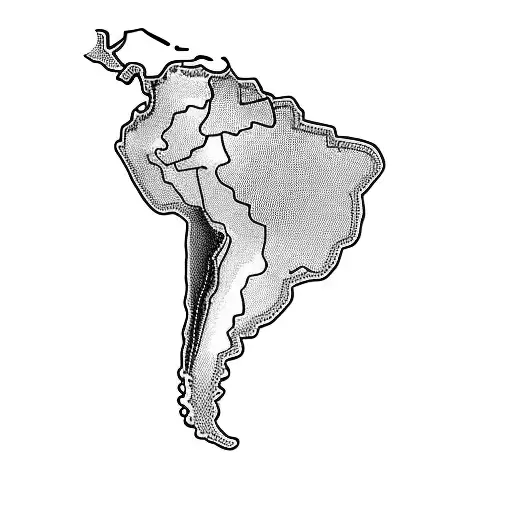 a map of south america with andes tattoo design idea