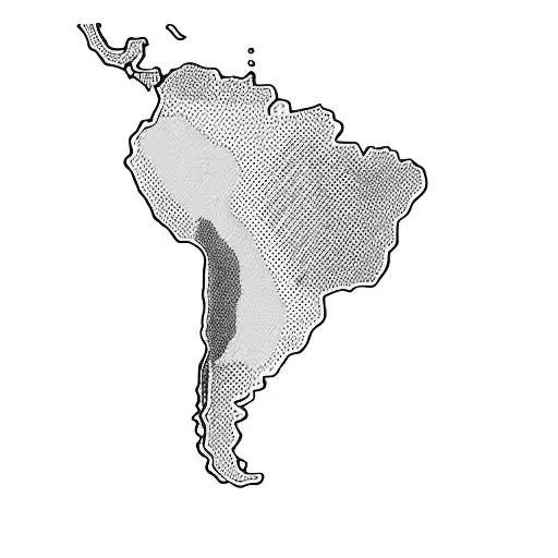 a map of south america tattoo design idea
