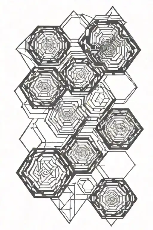 cool hexagon pattern tattoo design idea