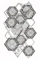 cool hexagon pattern tattoo design idea