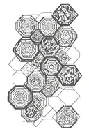 cool hexagon pattern tattoo design idea