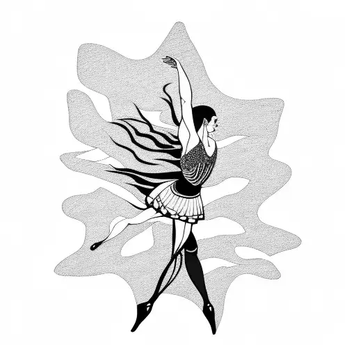 mountain ballerina  tattoo design idea