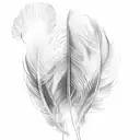 A delicate feather floating in the wind, with 'trust in God' etched on the shaft and 'let it go' written on the wispy strands tattoo design idea