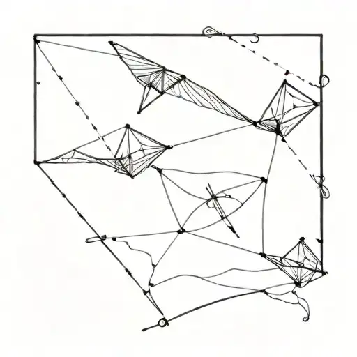 bifocals tied to a kite flying tattoo design idea