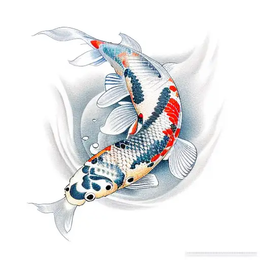 Realism Koi Fish Tattoo Idea - BlackInk AI