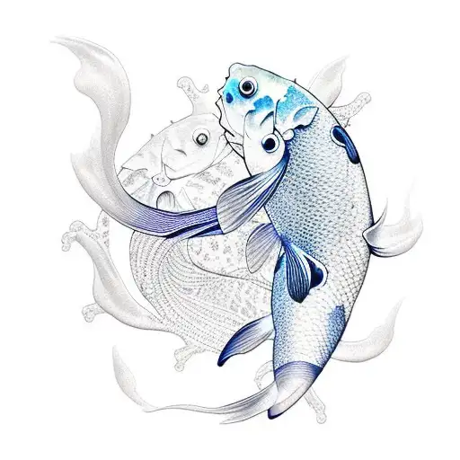 Realism Koi Fish Tattoo Idea - BlackInk AI