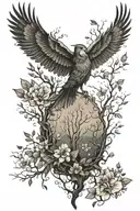 between nature and tree, life tattoo design idea