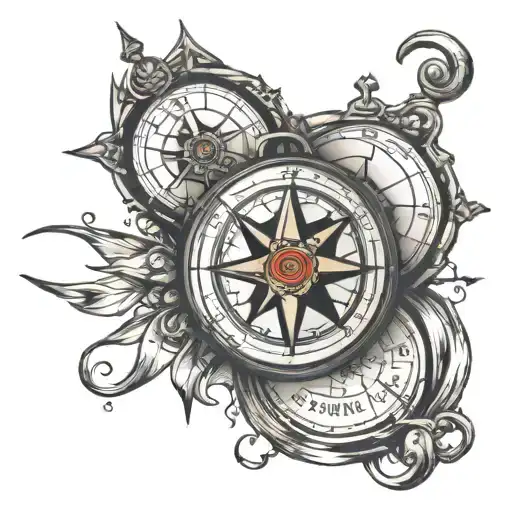 Small broken compass tattoo with by grace through faith written on it tattoo design idea