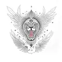 lion with wings tattoo design idea
