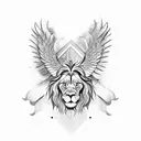 lion with wings tattoo design idea