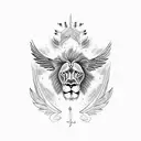 lion with wings tattoo design idea