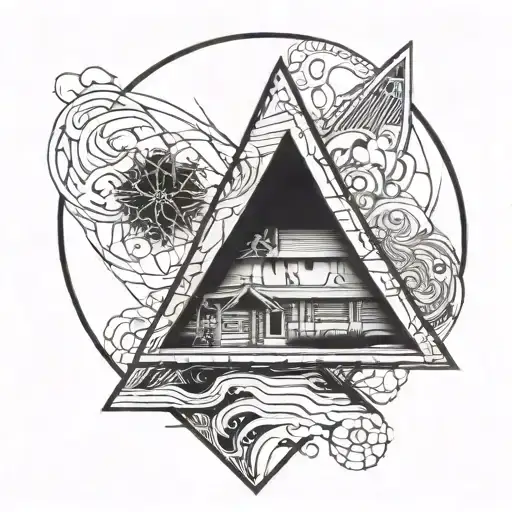 on the shin from the knee line to the trapezoid tattoo design idea