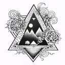on the shin from the knee line to the trapezoid tattoo design idea