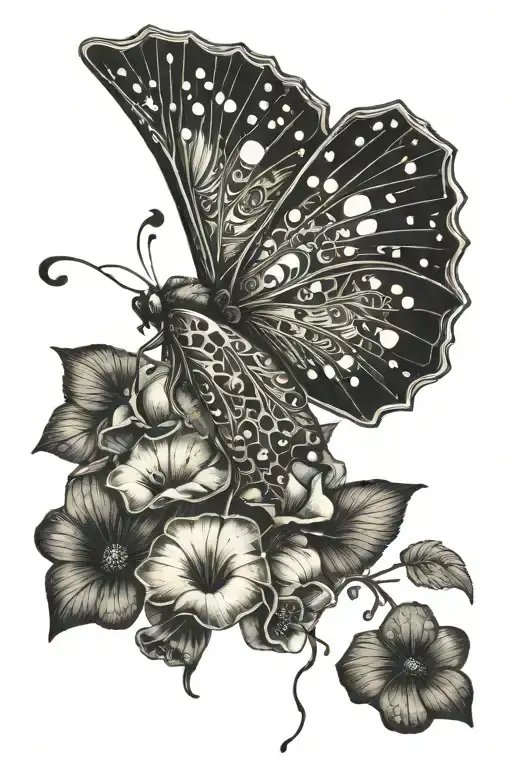 questioning, solitude, suffering, freedom, music, bull, butterfly, mushroom tattoo design idea
