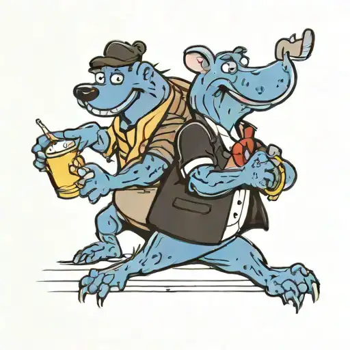 rex and the mole from res adventures from aidem media series tattoo design idea