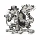 rex and the mole from res adventures from aidem media series tattoo design idea