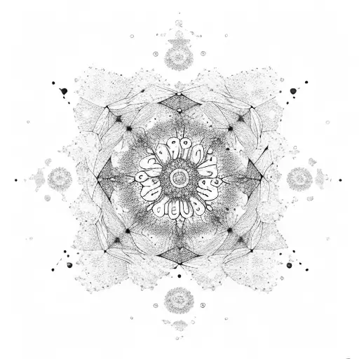 A cancer constellation made up of intricate flower petals tattoo design idea