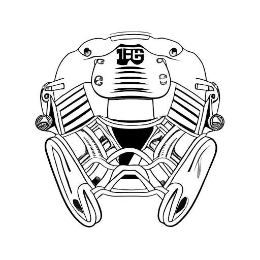 A tattoo of a Green Bay Packers helmet with a football intertwined with barber tools, representing your love for the team and your profession as a barber tattoo design idea