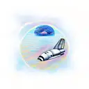 lake scene with space shuttle tattoo design idea