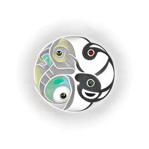 Yin and Yang smiley face tattoo design idea