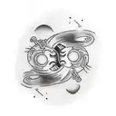 Yin and Yang with smiley face tattoo design idea