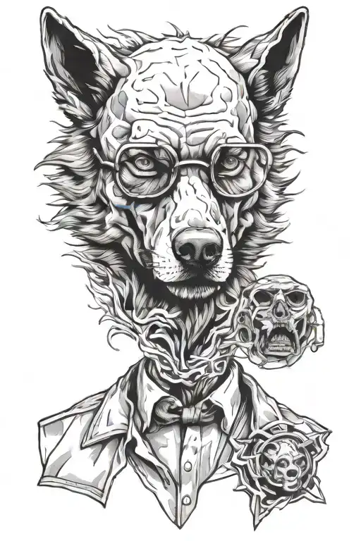 breaking bad wolf with lava tattoo design idea
