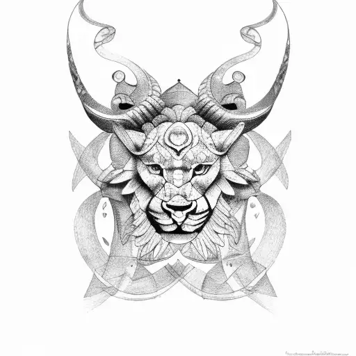 two leos a taurus an Aquarius  tattoo design idea