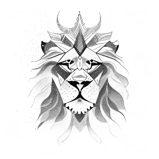 two lions, one taurus, one Aquarius  tattoo design idea