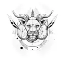 two leos a taurus an Aquarius  tattoo design idea