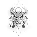 two leos a taurus an Aquarius  tattoo design idea