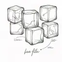 ice cubes with writing futi, nu futi, vremea pulii trece tattoo design idea