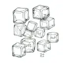 ice cubes with writing futi, nu futi, vremea pulii trece tattoo design idea