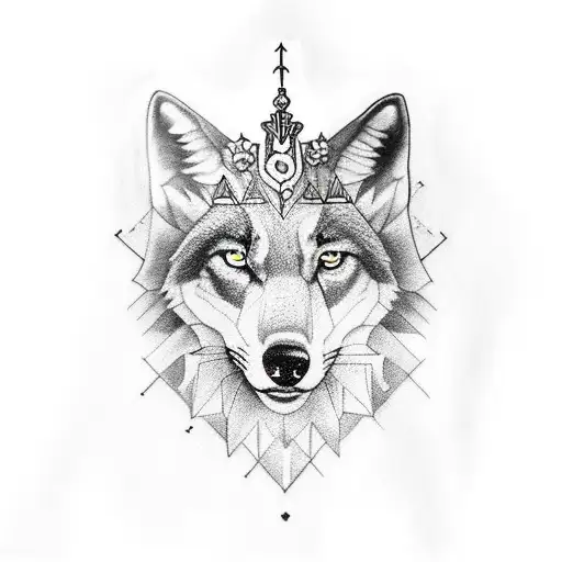 Peux tu me dessiner un tatouage loup avec une couronne avec l’Anne de naissance 1962-1963 avec une rune nordique de l’am tattoo design idea