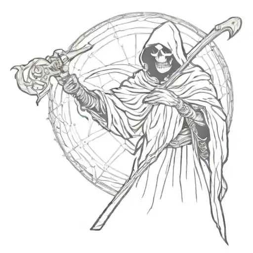 grim reaper holding a scythe tattoo design idea