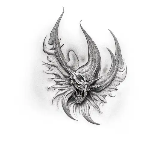 A realistic portrait of Belial tattoo design idea