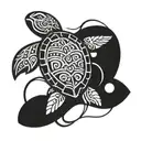 ocean and turtle   tattoo design idea