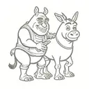 shrek and donkey tattoo design idea