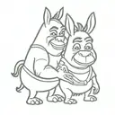 shrek and donkey tattoo design idea