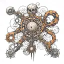 molecyl structure tattoo. Strats from R. R is spreading to 5 different sections, C,A,J,P and T. C spreads out to N and A tattoo design idea