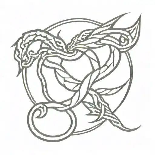 basic celtic knot dragon tattoo design idea